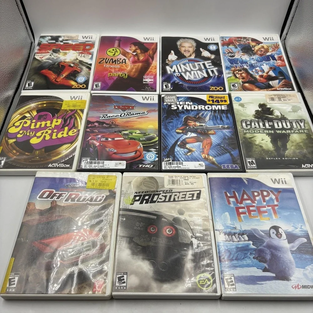 Nintendo Wii Game Lot 11‎ Speed Zumba Wipeout Cars COD Alien Syndrome Racing